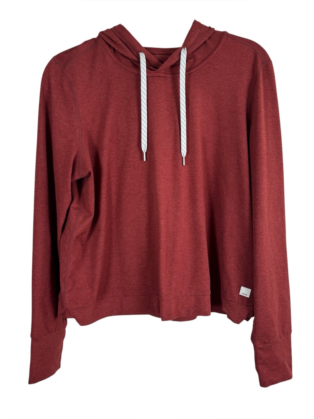 Vuori Womens Halo Essential Hoodie Size Large Pullover Top Heathered Currant